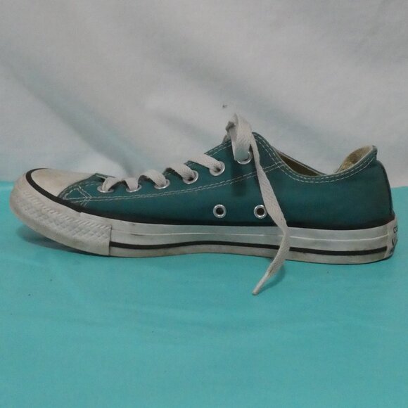 CONVERSE ALL STAR | men 5.5 - women 7.5 | Unisex Green and White Lace Up Sneaker - Picture 4 of 11